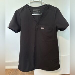 Figs Catarina One Pocket Scrub Top - XS Black